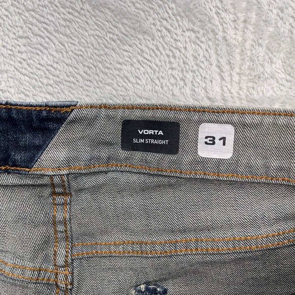 Volcom Vorta Straight Leg Jeans Mens 31 Denim Cotton Stretch Slim Fit Dark Wash - Picture 5 of 10